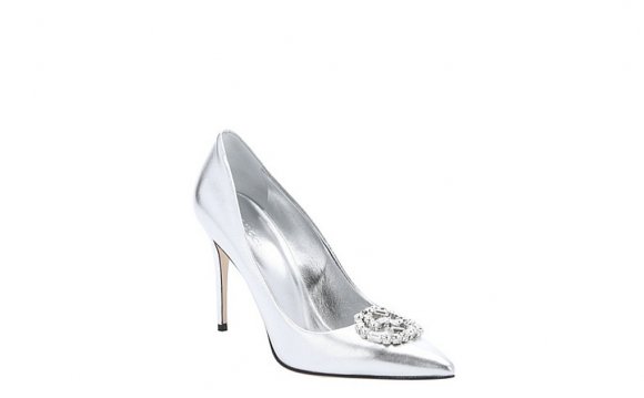 Guccisilver metallic leather