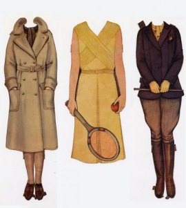 paper doll outfits, one dress and one jacket